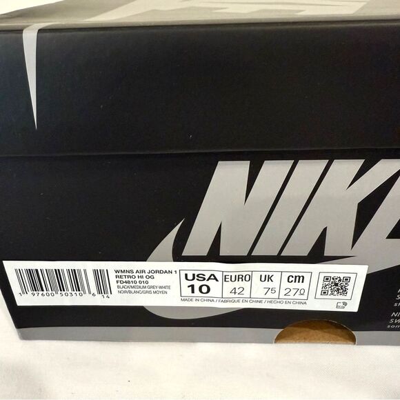 NEW Nike Women’s Air Jordan 1 Retro Hi OG "Satin Shadow" - Size 10W FD4810-010 - Picture 4 of 8